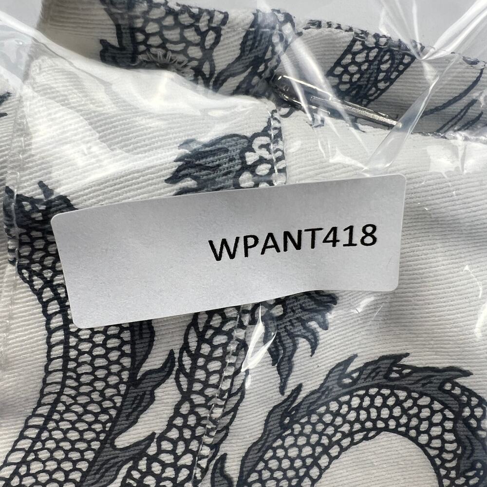 MOTEL Rocks Zoven Trousers Dragon Rope White High Waist 32" Inseam Size M - Picture 13 of 14